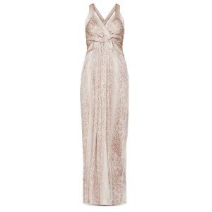 BCBG MAX AZRIA WOMENS SNAKE PRINT FAUX WRAP EVENING DRESS